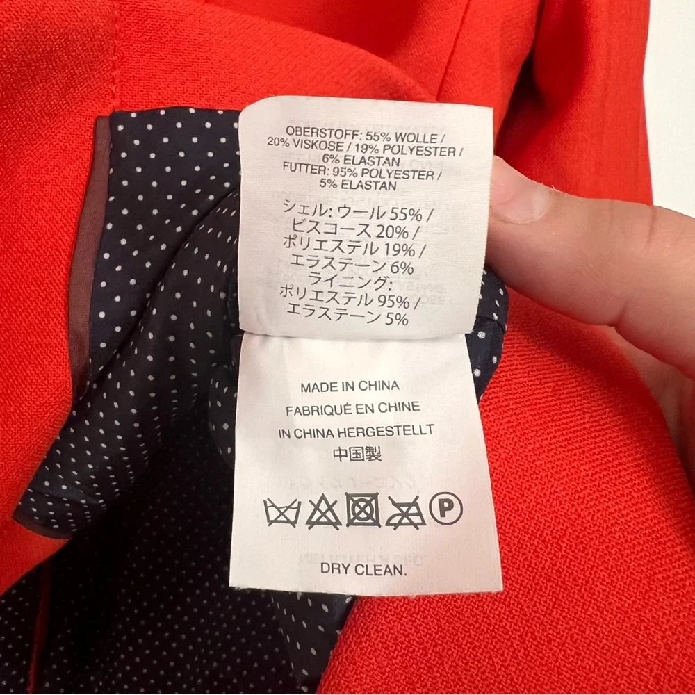 J.Crew Red Wool Blend Blazer Jacket